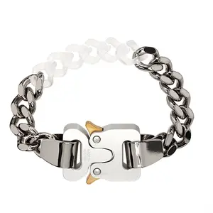 A Transparent Tide Brand Personalized Metal Function Wind Buckle Bracelet