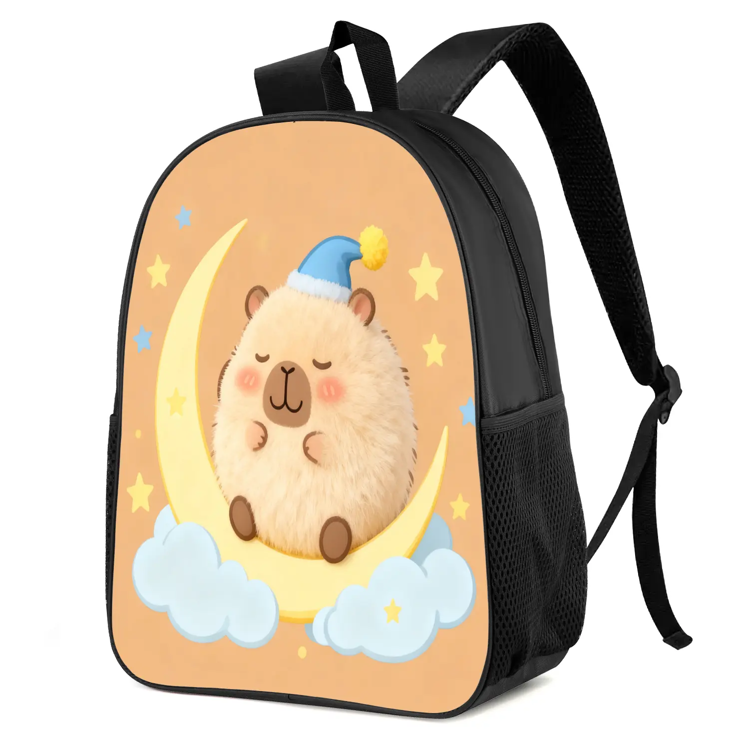 Portable Storage Backpack with Unique Graphic Print Multi Pocket Organizer Bag