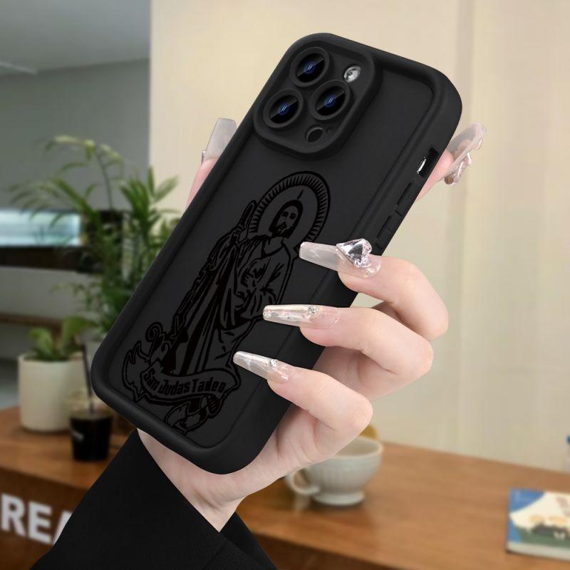 Jesus Pattern Phone Case Casing, 1 Count Anti-drop Protection Phone Protector Cover, Phone Accessories Compatible with iPhone 7 8 X XR XS 11 12 13 14 15 Pro Max