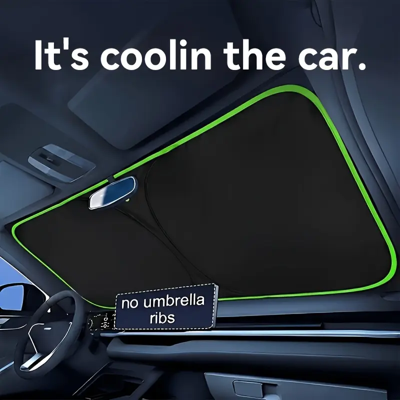 Car Front Windshield Sunshade, Sun Shade for Car, Convenient Storage Design, Seamless Fit, High‑Density Shading Fabric with Reflective Coating, Effectively Blocking Sunlight, Front Window Sun Shade for Car