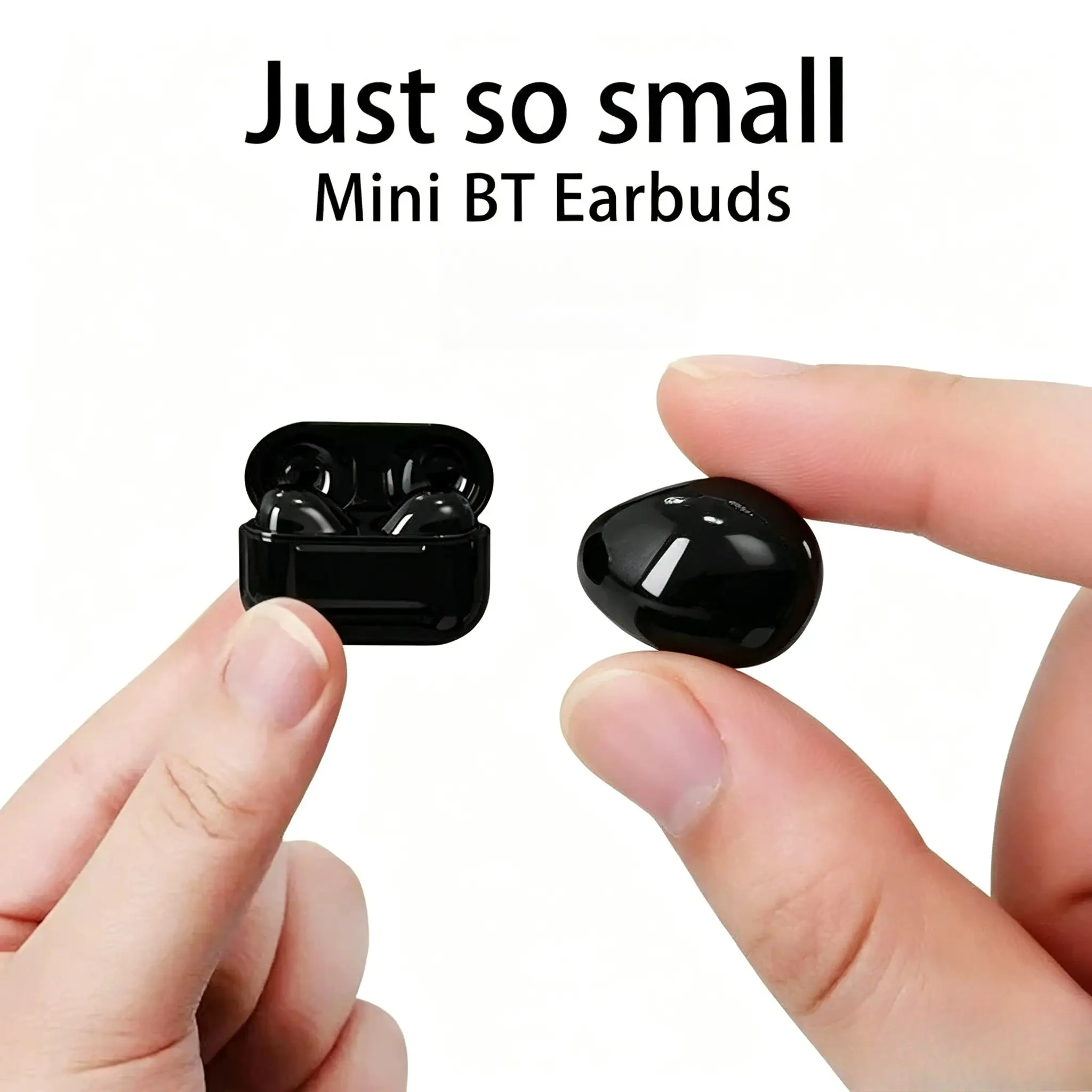 Mini In-Ear Headset, Invisible Bluetooth 5.2 Earbud with Mic and Graphene Stereo Audio, IPX5 Waterproof for Sleep & Sports, True Wireless Earbuds, Cable