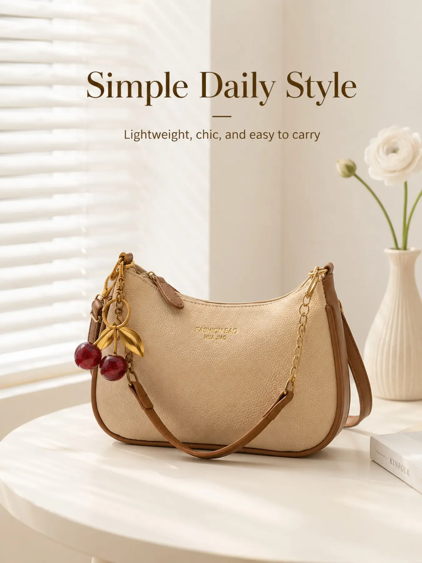 🍒Women's solid color chain bag, daily fashion shoulder bag, casual cross-body bag fashion multi-functional high-quality daily commuting, girls' fashion shopping convertible shoulder bag, Casual crossbody bags
