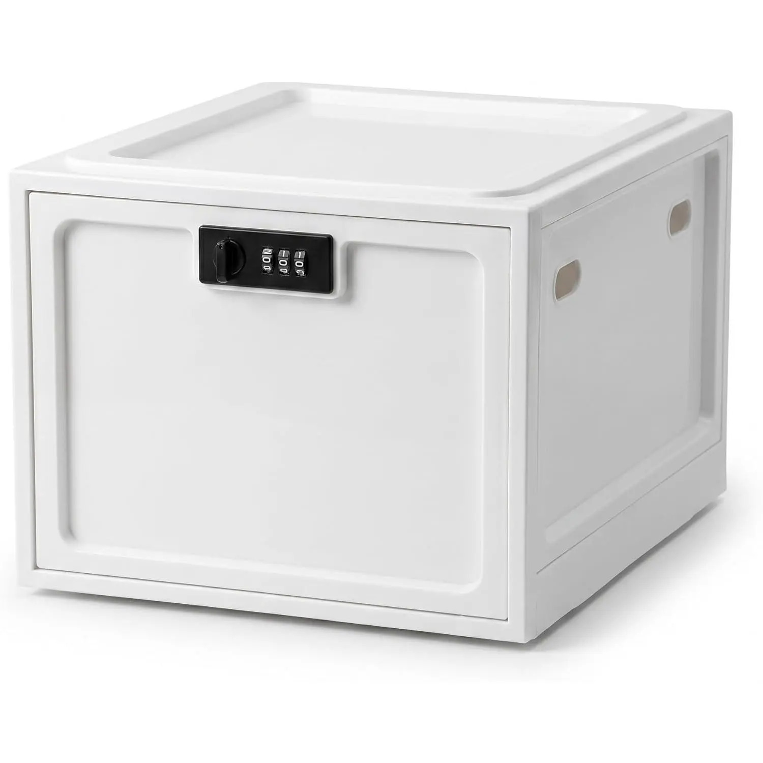Lock Box for Safe Medication, 10L Lockable Storage Box for Fridge/Snacks , Phone Lock Boxes with Combination Code for /Dorms/Office Storage (1, Milky White)