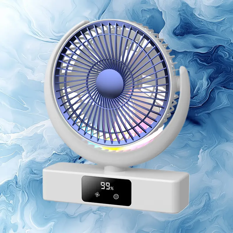 Timable Digital Display Air Circulation Fan USB Rechargeable Desktop Cooling Fan For Household Dorm Indoor Daily Use