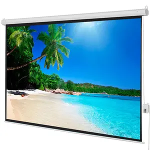 Motorized Projector Screen with Remote Control, 100" 4:3 Shell-Steel Construction, 80"x60" Automatic Matte White Viewing Area