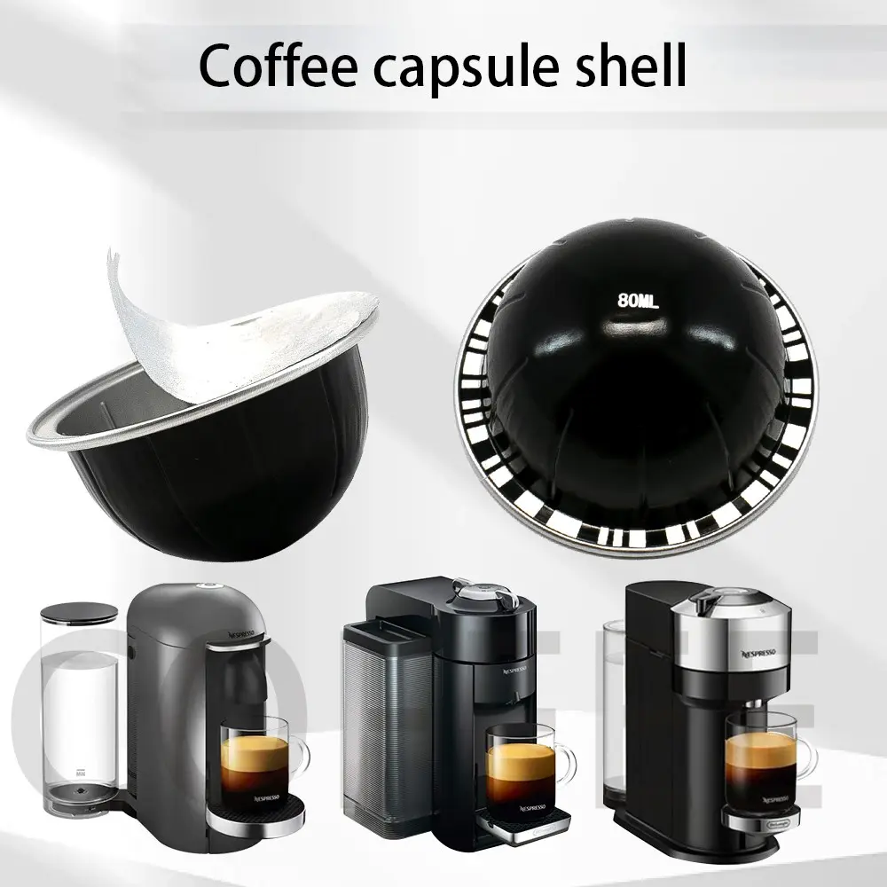 Aluminum Coffee Capsule Filler with Foil Seal, Reusable Coffee Capsule Shell, Durable Design for Multiple Uses