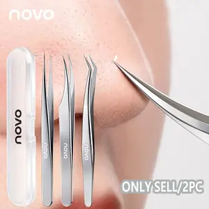 1/2pcs Blackhead & Blemish Removers, Blackhead Cleansing Tool, Facial Blackhead Remover Tweezers, Whitehead Ance Blemishs Ingrown Hair Removal - Odor-Free, Pimple Needle Eyebrow Tweezers, Hair Removal Tweezers, Durable