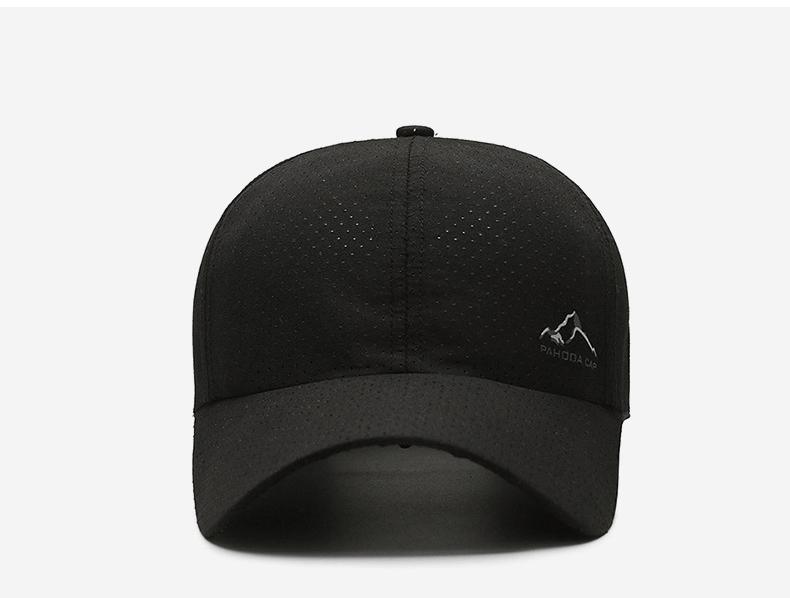 Quick-Dry Perforated Mountain Patch Baseball Cap | Unisex Lightweight Outdoor Hat - Adjustable Strap, UV Protection, Perfect for Hiking & Summer Activities