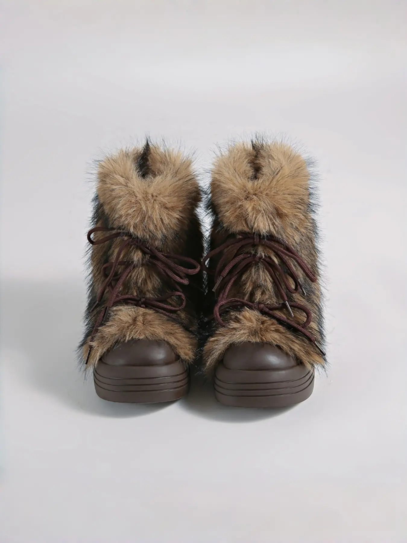 Women's Mid-Calf Boots, Thick Sole Faux Fur Lining, Round Toe Casual Style, Fall & Winter Warmth, Y2K Retro Outdoor Shoes