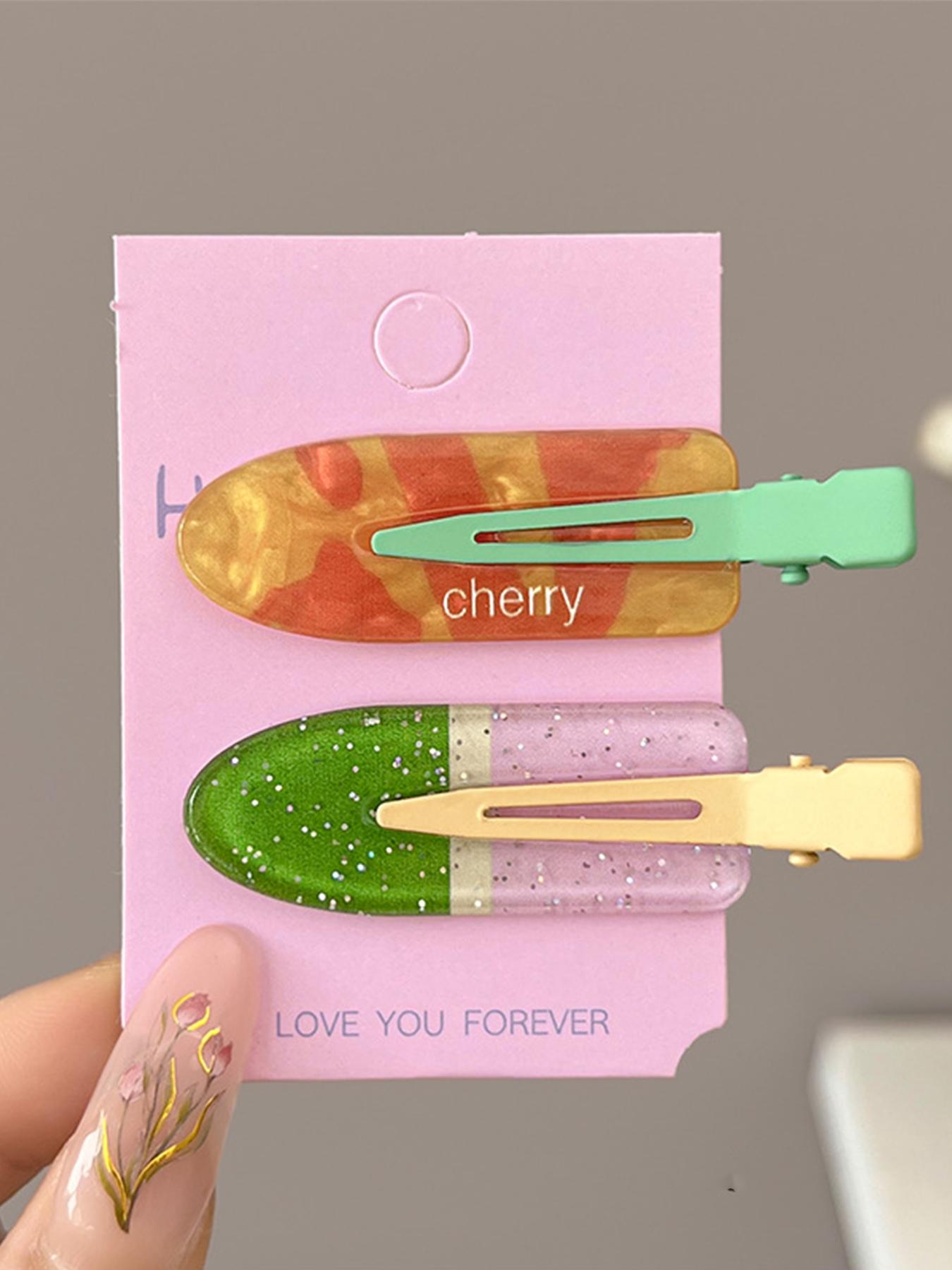 Dopamine Colorful Hair Clips Set, Cute Grape Design, Side Clip & Splitter, Fashion Accessories for Women, Daily Use