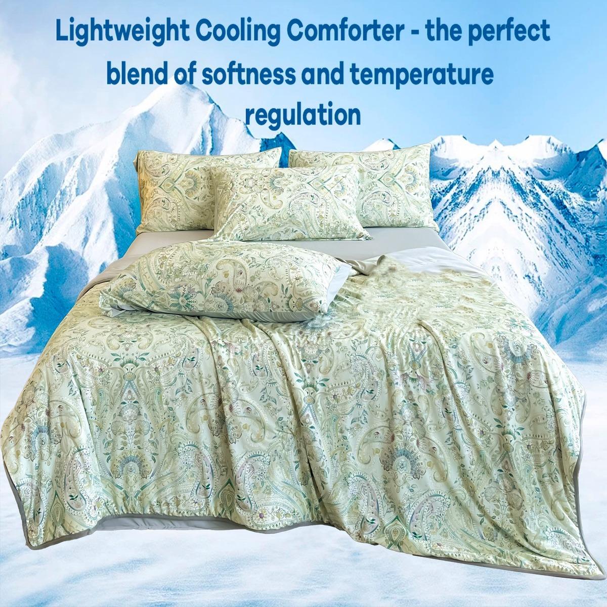 Solid Color Cooling Comforter, 1 Count Soft Breathable Skin-friendly Cooling Comforter, Cool Bedding for Home Office Use in Summer, Breathable Duvet Set, Lightweight Duvet, Machine Washable Duvet