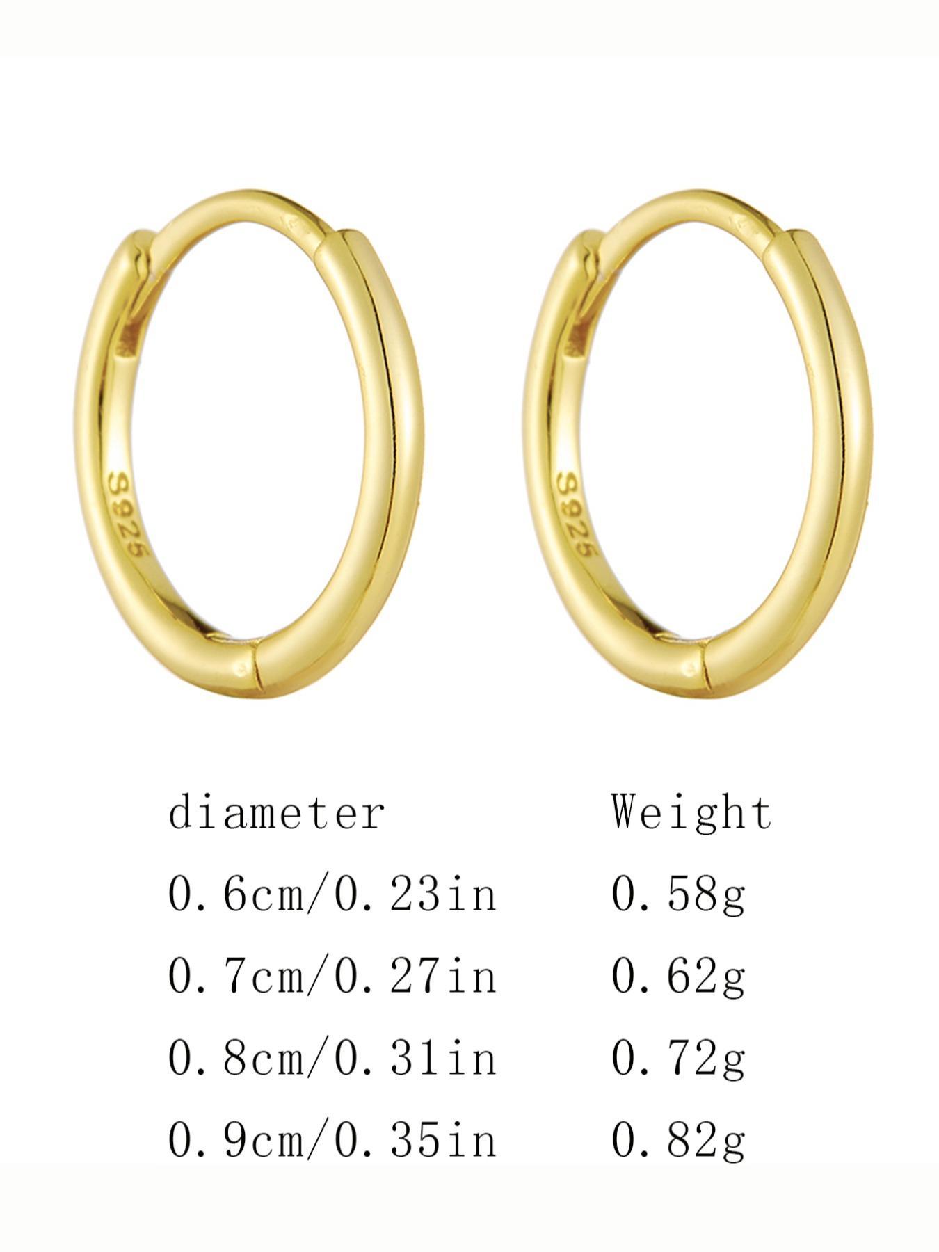 S925 Sterling Silver Hoop Earrings, Fashionable Minimalist Hoop Earrings for Women & Girls, Trendy All-match & Exquisite Jewelry for Birthday Gift