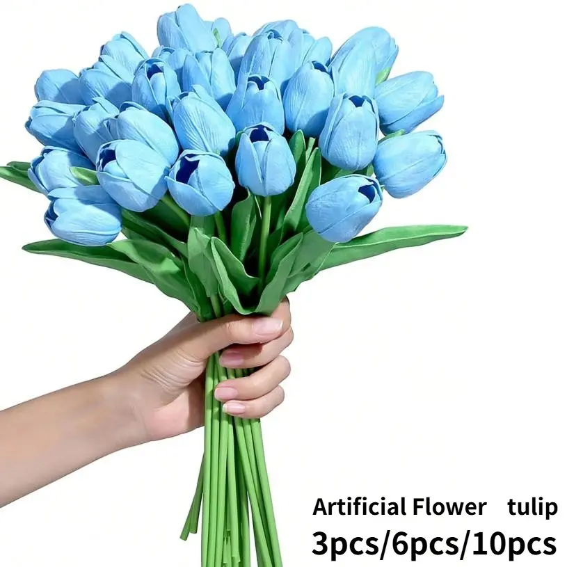 3pcs/6pcs/10pcs Artificial Tulips, Home Decor, Living Room, Bedroom, Fake Plants, Spring Summer Decoration, Mother's Day Gift, Halloween, Christmas