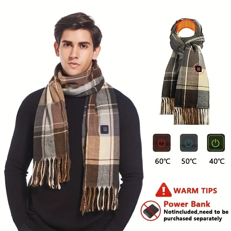 Warmers Heated Scarf for Man Women Rechargeable, Electric Heating Scarf with 3 Temperature (Without Battery)