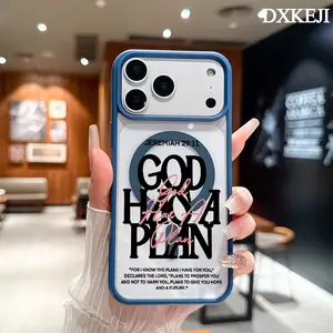 Christian Bible Verse Pattern Magnetic MagSafe Cellphone Case, Aesthetic TPU Casing with Lightweight Shockproof Slim Protection, Drop-Resistant for iPhone 17 Air/16 Pro Max/15 Pro/14/13/12/11 Plus, Wireless Charging Support (Mobile Phone Accessories)