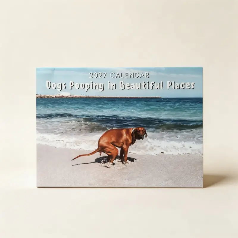 2027 Funny Dog Calendar, Fun Landscape Dog Desk Calendar, Creative Prank Calendar, Weird Gift Wall Hanging Decor Calendar