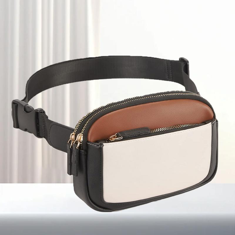 Unisex Stylish Classic Waist Bag Trendy Contrast Color Design Crossbody Bag Adjustable Shoulder Strap Shoulder Bag