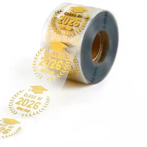 Class of 2026 Graduation Stickers, 500 count 1.5 Inch  Foil Congrats Grad Self Adhesive Envelope Seals Labels Roll for Invitations  Senior College Celebration  Party