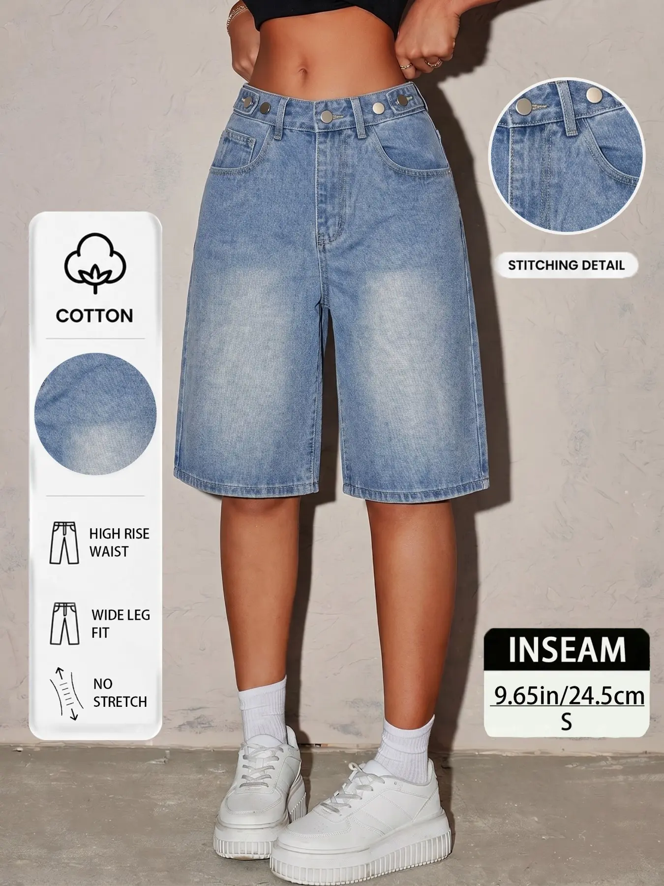 Women's High-Waisted Five-Quarter Loose Fit Wide-Leg Jeans, Perfect for Summer Commute and Dates, Ideal Gift for Girlfriend