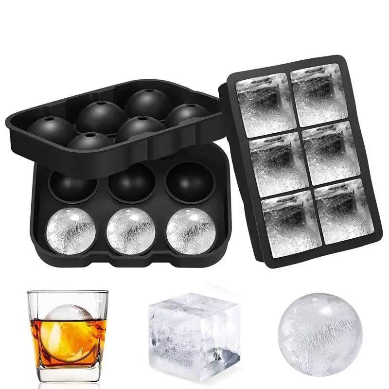 Food-grade silicone ice cube set, large ice ball whiskey mold, easy to remove and odorless, a magical tool for making home cocktails Food-grade silicone ice cube set, large ice ball whiskey mold, easy to remove and odorless, a magical tool for making home cocktails