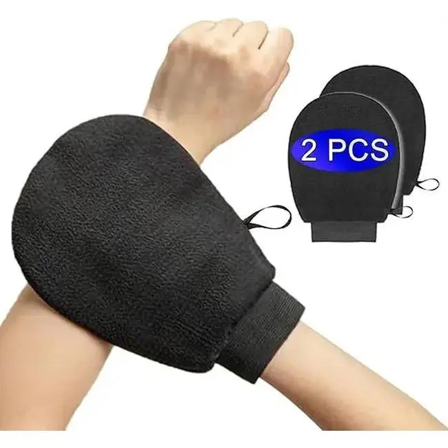 Exfoliating Mitts 2Pcs, Body Scrub Gloves for Bath or Shower, Men's Women's Deep Clean Exfoliating Tool to Remove Dead Skin and Dirt Personal Skincare