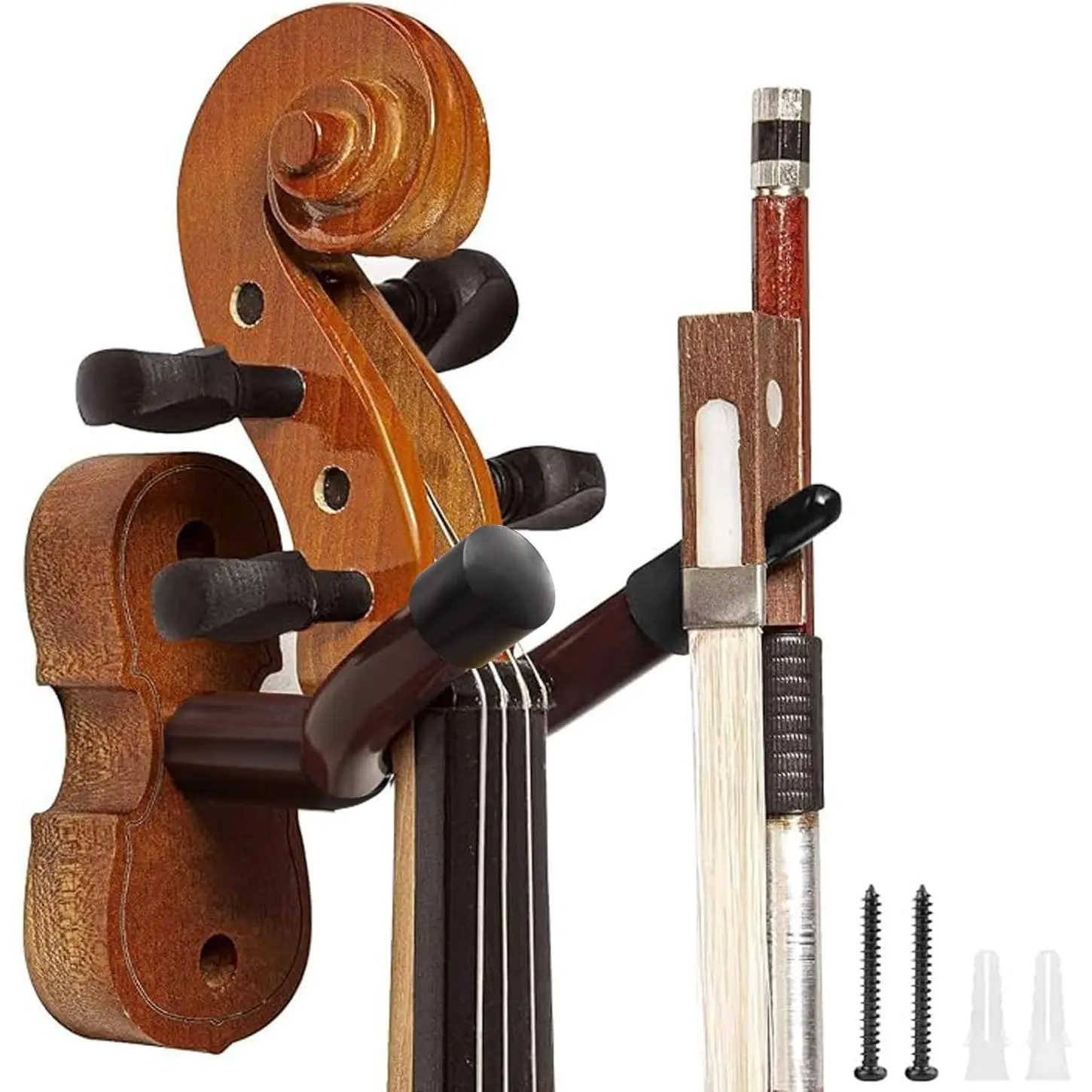 BestSounds Violin Wall Mount Violin Hanger with Bow Hook  & Studio Rosewood Viola Stand (Rosewood MA-R5)