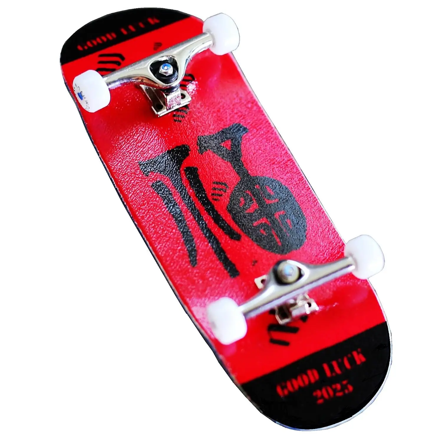 2025 15s PRO Fingerboard Complete ( 5-Layer Colour Maple Wooden Pro Concave 35 x 98mm Handmade Deck + 34mm Prince 3G Silver Truck + Crown White Wheels iii) Good Luck