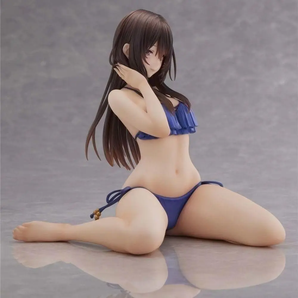 Shy Anime Girl Figurine, Water Clarity Hara Swimwear Model, Collectible Desktop Decor, Gift for Anime Fans, Secondary Dimension Handheld Figure