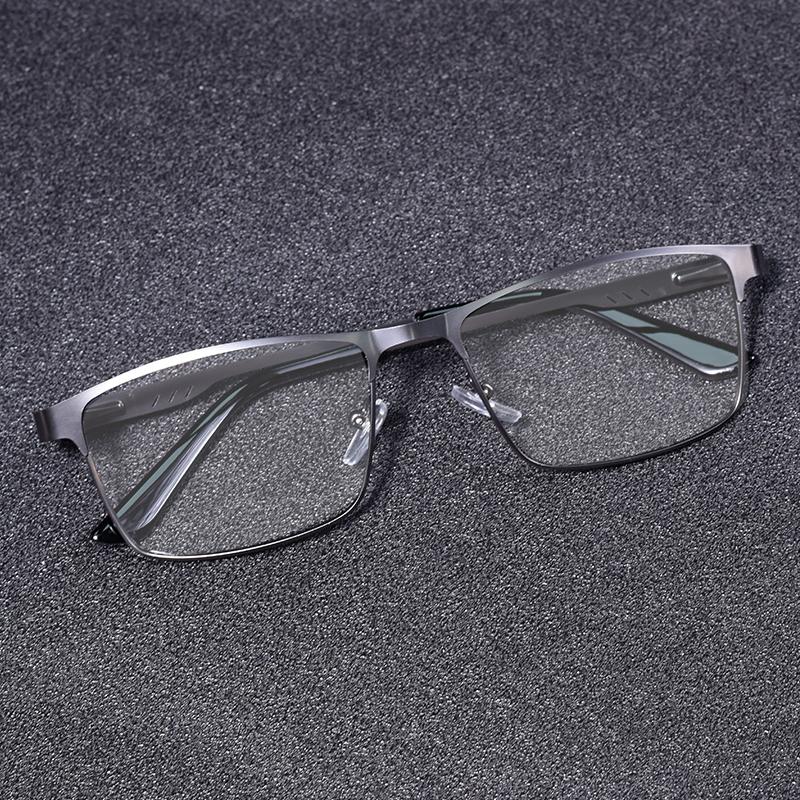 Mens Metal Reading Glasses Frame High Quality Square Presbyopic Spectacles Eyeglasses With Blue Light Lens+1.0 To +4.0