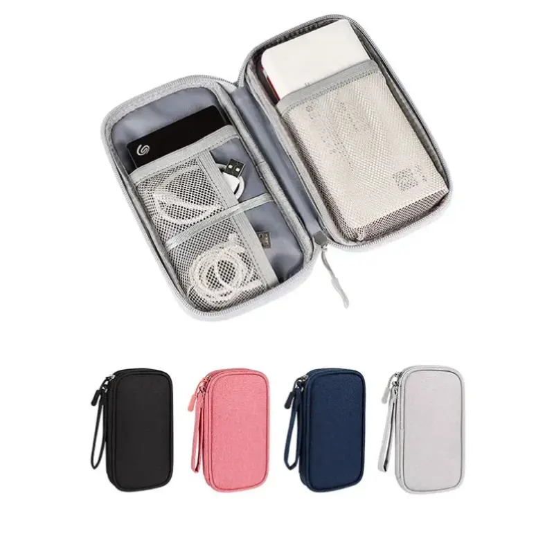 Portable Cable Organizer - Waterproof Oxford Fabric 3-Dimensional Storage Bag for Power Banks, Digital Cables, Unisex Earphone Holder Case, Three-Dimensional
