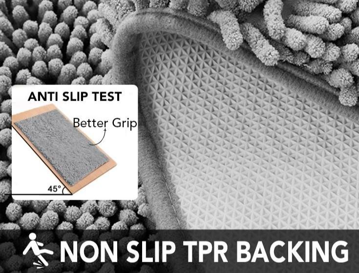 Deconovo Soft Shaggy Bath Rug - Non-Slip, Absorbent, Plush Mat | Machine-Washable, Pet-Friendly Mat for Bathroom, Tub, Shower