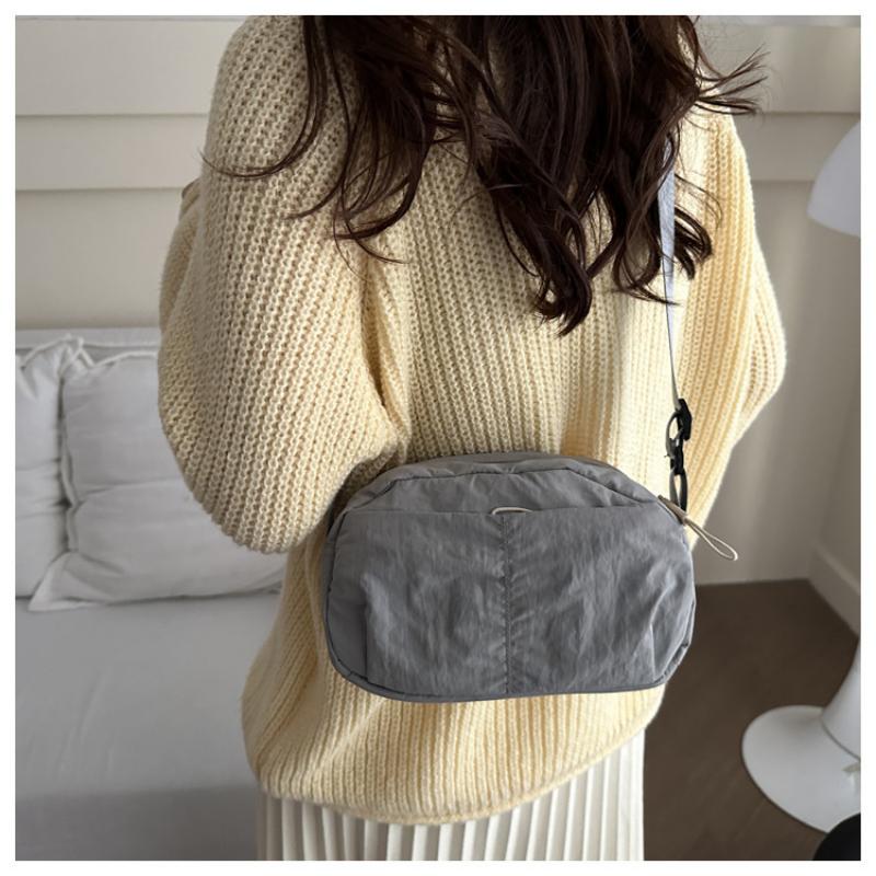 Simple Literary Small Square Bag Solid Color Casual Japanese Style Personality Single Shoulder Crossbody For Women