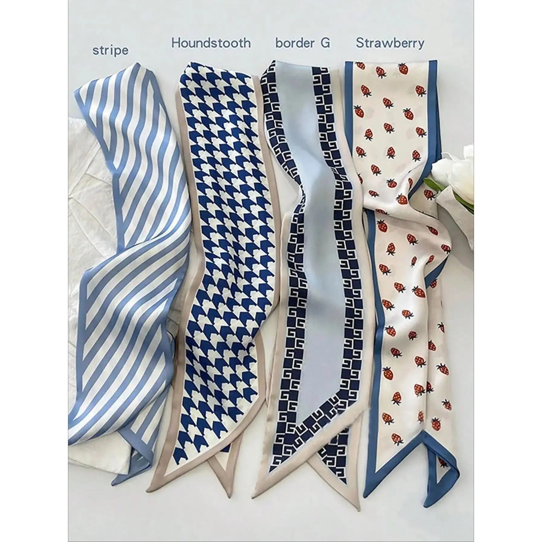 Chic Headbands for Women, Wide Fashion Striped & Strawberry Print Headwraps for Thick Hair, Elegant Everyday Accessory, Hair Band, Gym Headband, Resin, Female, Youth, Everyday Wear, Four Styles