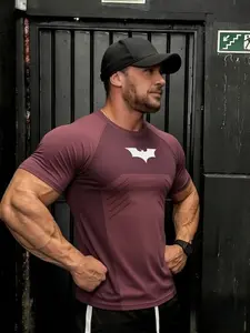 Men's Fitness Top, Quick-Dry Breathable Tight Fit, Muscle Definition, Short Sleeve T-Shirt, Gym Training, Outdoor Running, Comfortable