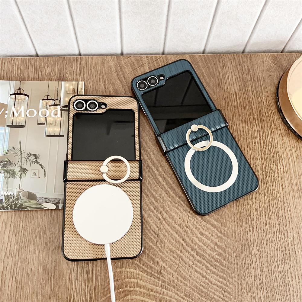For Magsafe Ring Holder For Samsung Z Flip 7 5 6 Case Slim Case For Samsung Galaxy Z Flip 3 4 5 6 5G ZFlip5 Flip6 Flip7 Cover