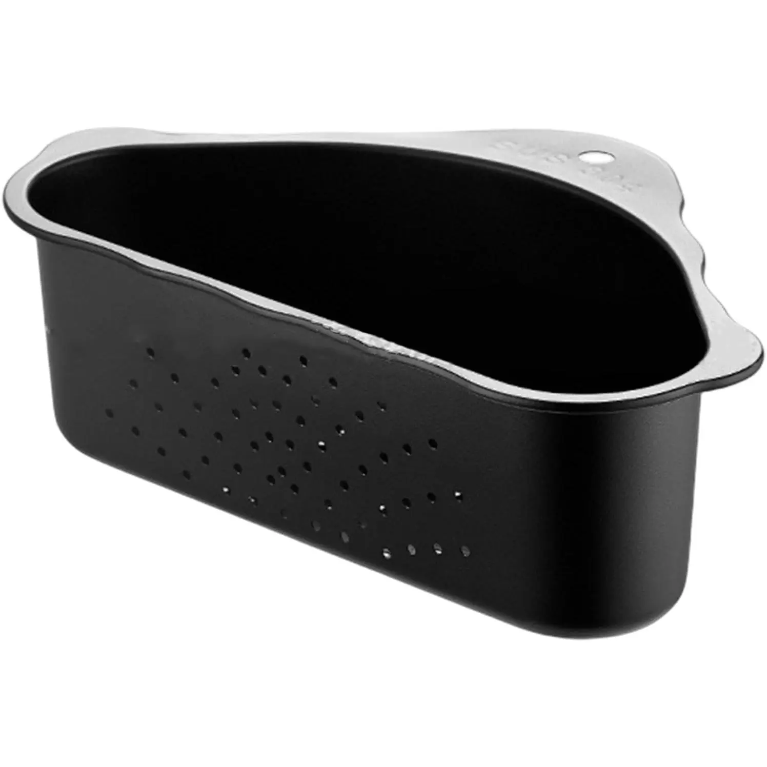 Triangle Sink Drainer Basket, Stainless Steel Sink Strainer Basket, Suction Cup Filter Drain Basket Kitchen Sinks Corner for Filter   and Washing Fruit(COLOR:Black)