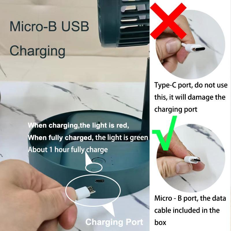 Portable Foldable Fan, USB Charging Retractable Mini Fan, High-Speed Silent Electric Fan, Outdoor Camping & Hiking Equipment