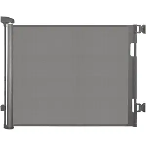 Retractable Baby Gate for Stairs – 33" Height, Expands up to 55" Width – Safety Gate for Infants, Toddlers, Dogs & Pets – Easy Install, Secure Closure, Gray Mesh Design for Indoor & Outdoor Use