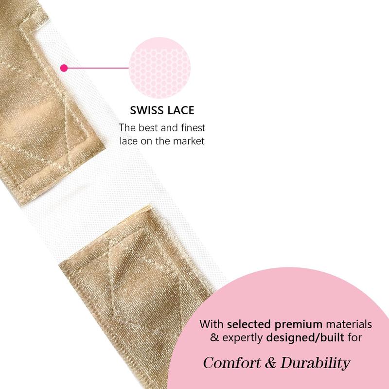 Adjustable Lace Wig Grip Band, Wig Grip Band for Lace Front Wigs, Wig Gripper with Ear-cutouts, Natural Lace Edge, Comfortable Breathable No-headache Comfortable and Secure Glueless Velvet Headband