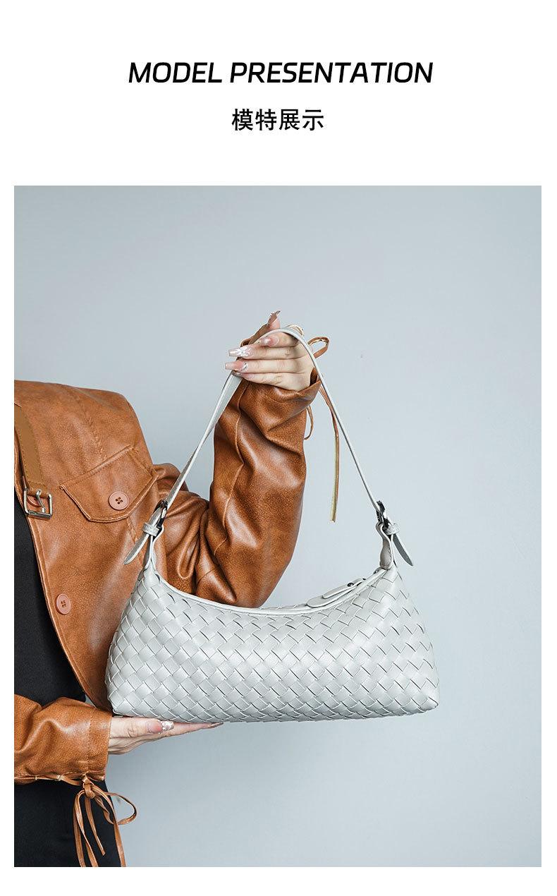 LUNÉ KVI Light Luxury Minimalist Handwoven Crossbody Bag for Women, Versatile and Elegant Crossbody Bag, Exquisite and Fashionable Half-Moon Shoulder Bag