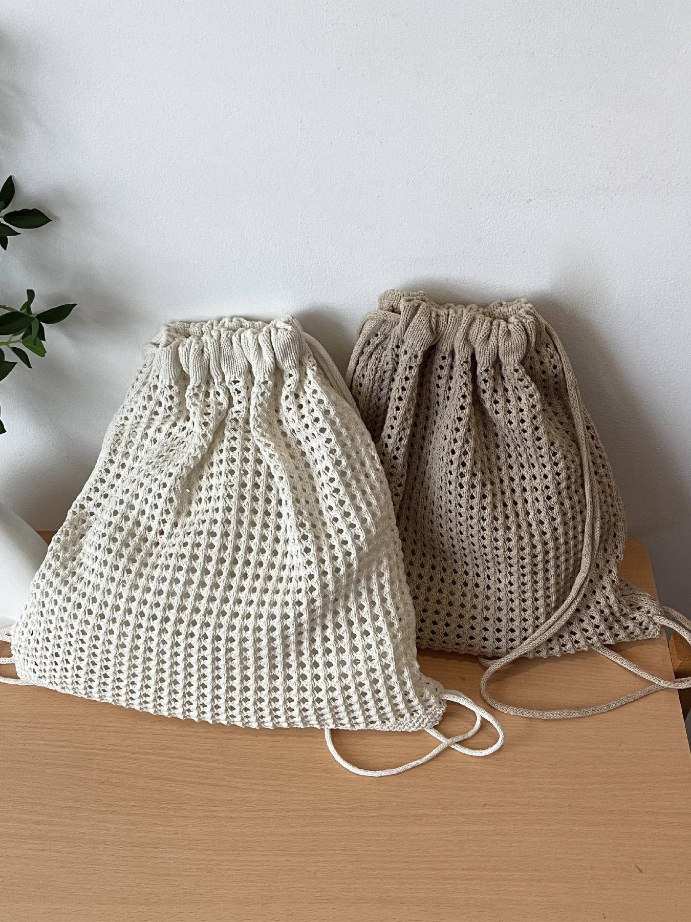 Solid Color Large Capacity Drawstring Backpack, Casual Versatile Bag for Daily Use, Stylish and Functional Travel Bag, Adjustable Shoulder Straps