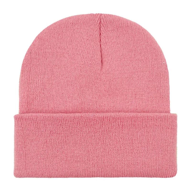 Solid Color Knitted  Plain Cold Hat Rolled Edge Customizable VersatileLOGOMen's and Women's Casual Versatile  Warm Knitted Hat