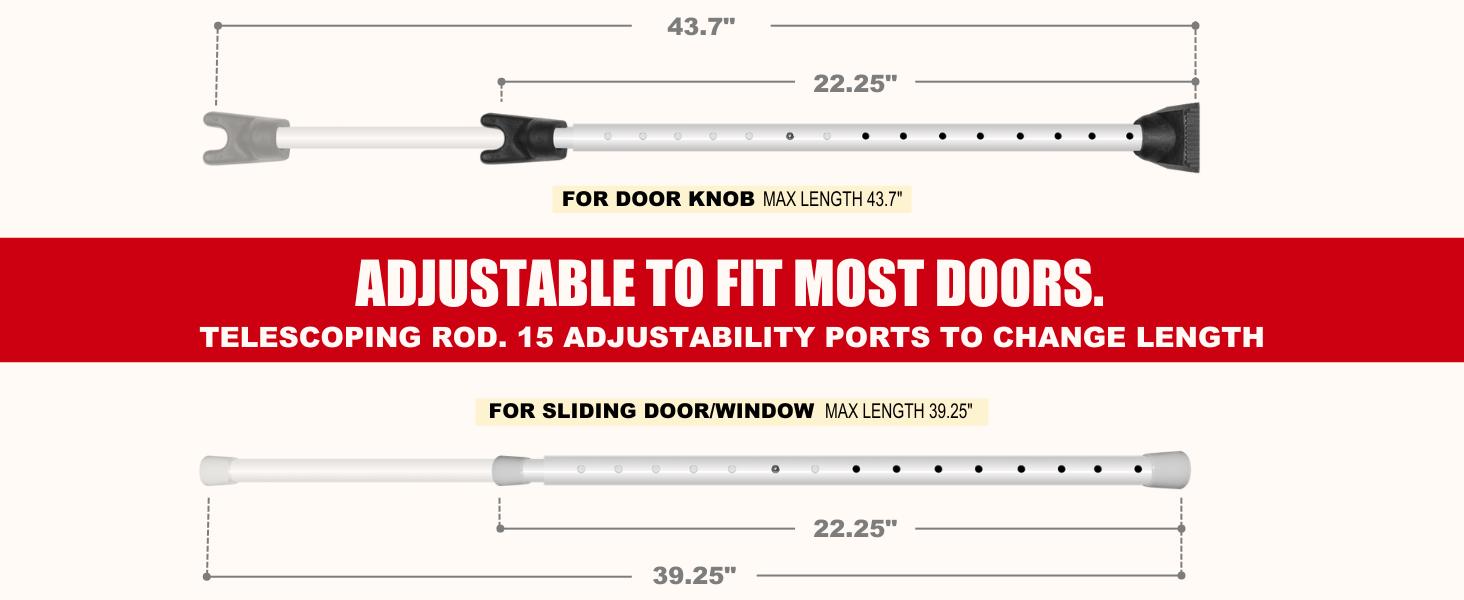 Securityman Door Security Bar with Alarm| Sliding Door Security| Door Stopper (120 dB Extra Loud Alarm) Enjoy Peace of Mind with Durable, Heavy Duty Door Jammer Door Stop Alarm Stick Inside
