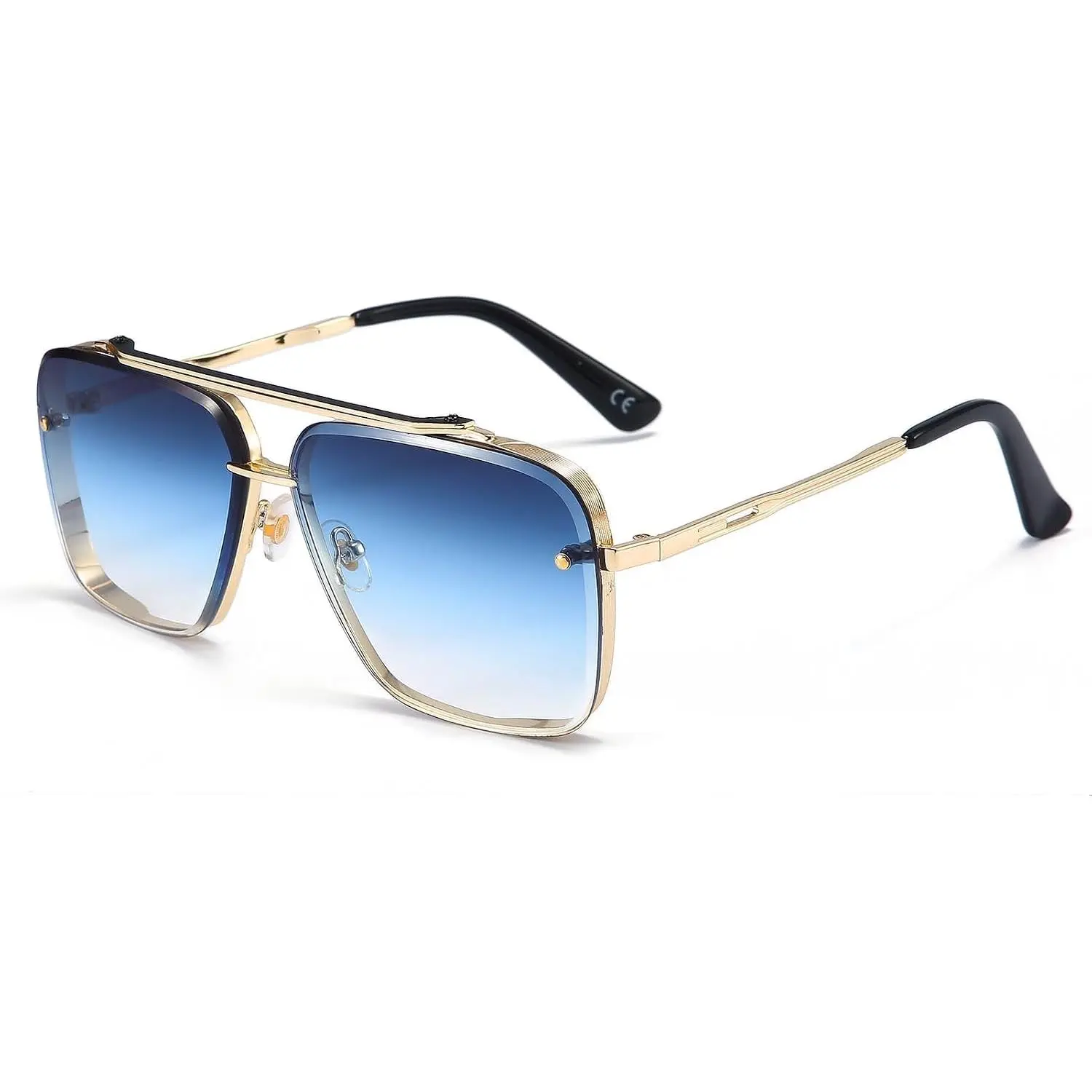 Square Aviator Sunglasses for Men Women Fashion Metal  Designer Sunglasses Shades UV400 Protection