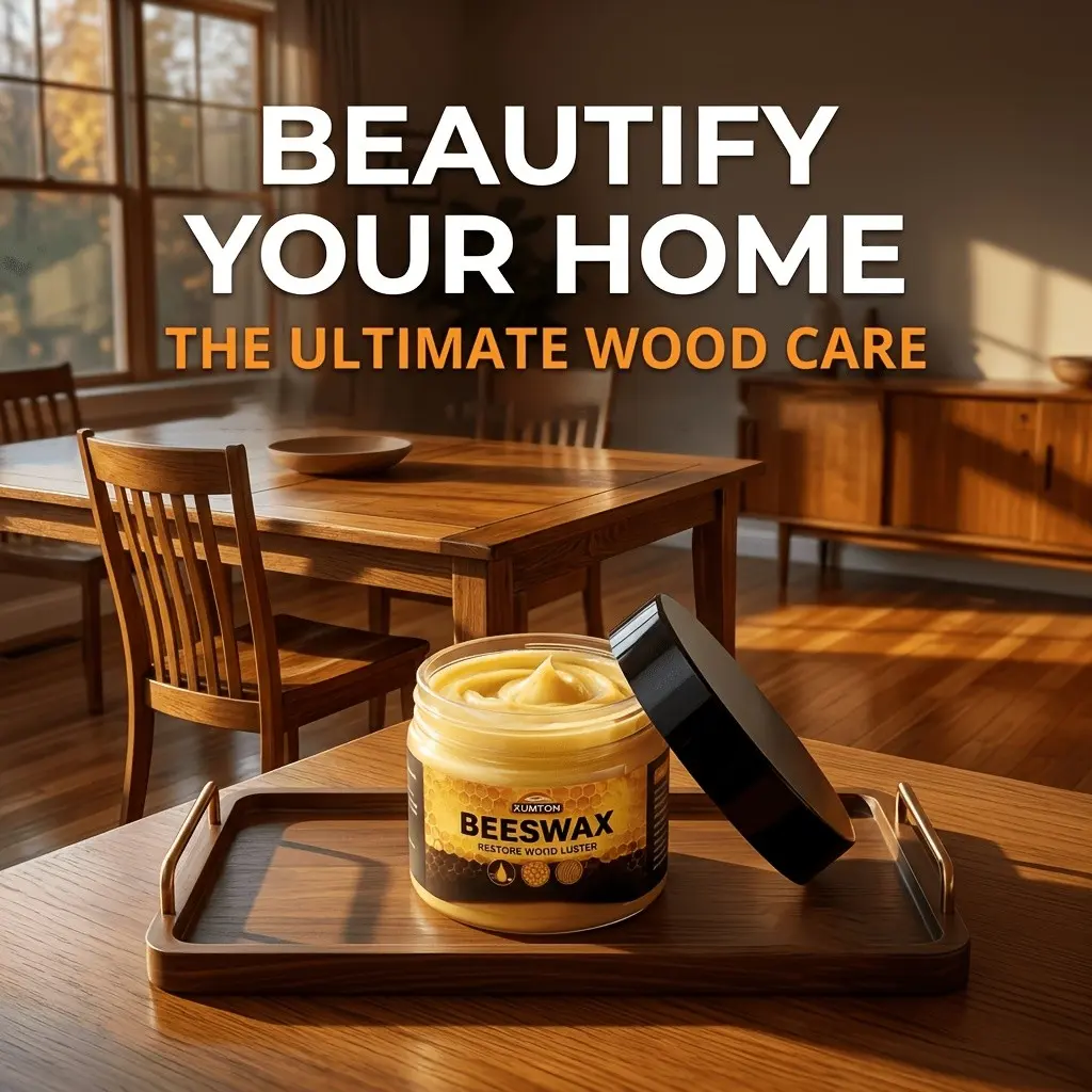 Wood Restoration Beeswax Paste, Beeswax Wood Polish & Conditioner - Enhances Brightness & Durability, Non-Greasy, Ideal for Cabinets, Stairs & Cutting Boards