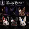 Halloween Dark Bunny Plush Keychain, Gothic Rabbit Stuffed Pendant for Bags Backpacks Keys, Spooky Cute Holiday Charm and Gift