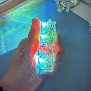 Mechanical Keyboard Fidget Keychain Toy - Sensory Stress Reliever for Mother, Unisex Pocket Stress Relief, Crystal Keycaps, LED Lights, Transparent Design, Quick-Press Clicker Buttons, Fidget Relief