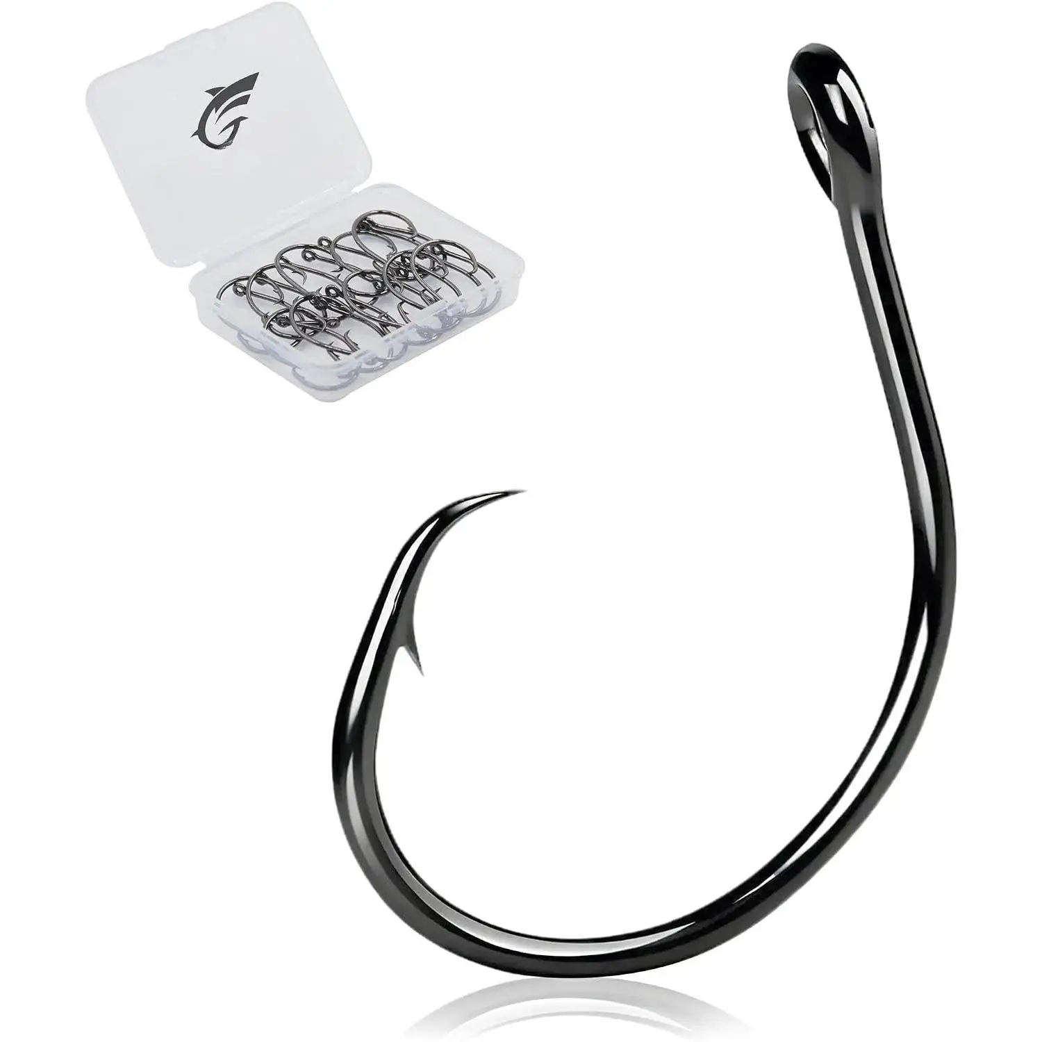 25 count Inline Circle Hooks, Fishing Catfish Hooks for Saltwater | Live  Non-Offset Wide Gap High Carbon Steel Fish Hook for Catfish, Striped, Bass, Salmon, Mackerel, Tuna Size #4-7/0