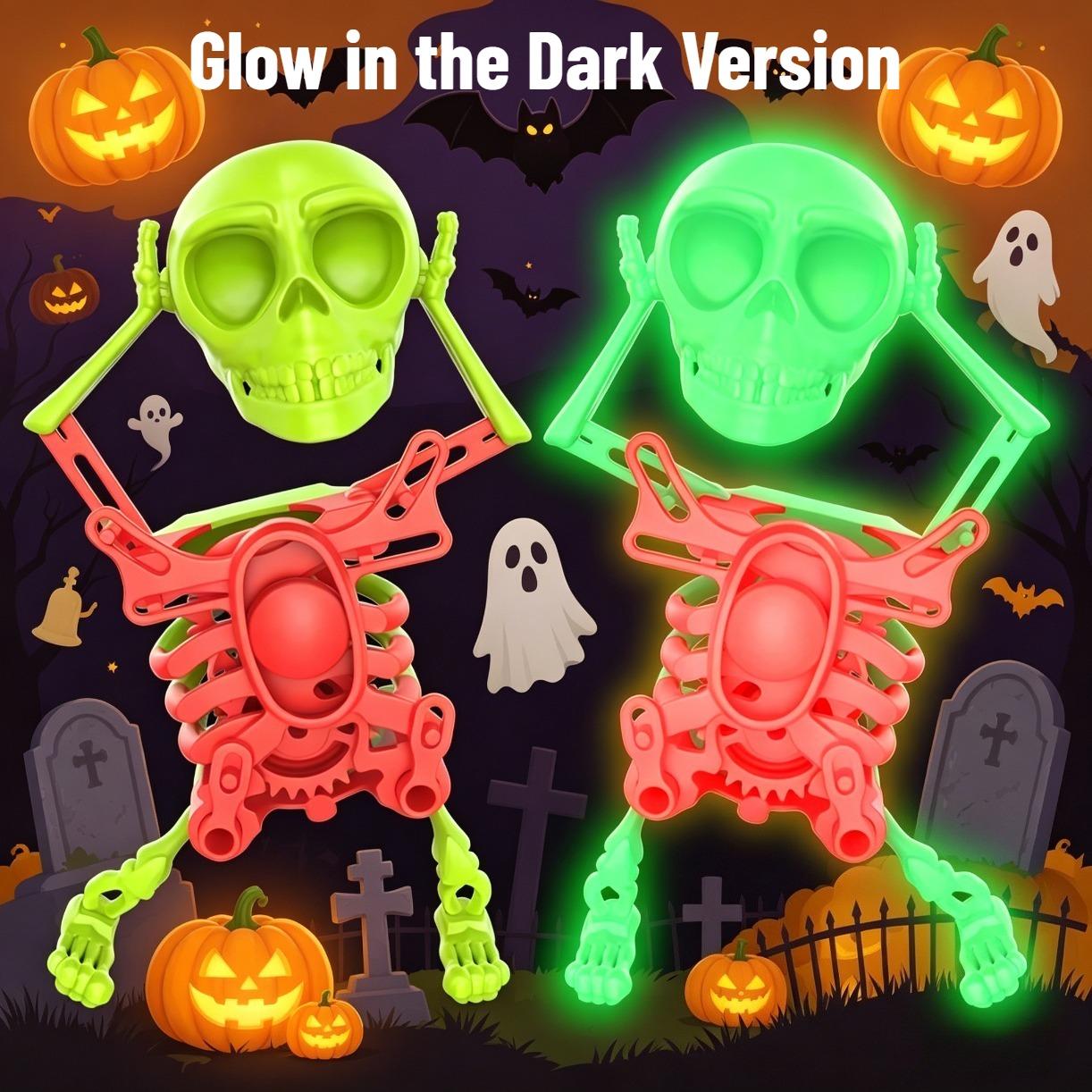 Dancing Skeleton Toy — 3D Rocking Wind-up Desktop Toy | Ideal for Office Decor, Stress Relief & Relaxation | Holiday Gift (Christmas & Halloween) | Creates a Joyful Atmosphere | Alleviates Stress