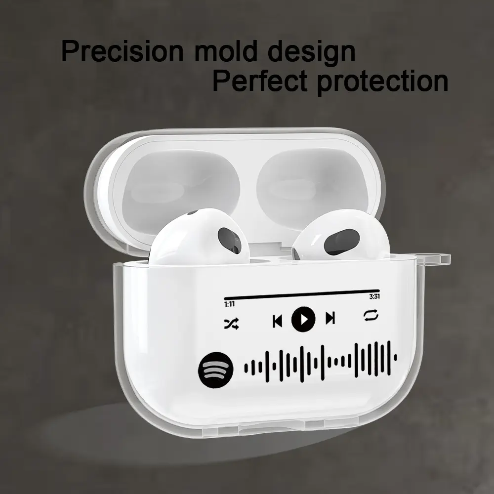 Stylish Music Player Interface AirPods Case with Ring Clasp, Compatible with Apple AirPods 4, 3, 2, 1  ,   Pro & Pro 2 3, Ideal Gift for Self or Others